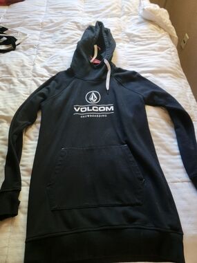 Volcom Women's Black Logo Hoodie Sweater